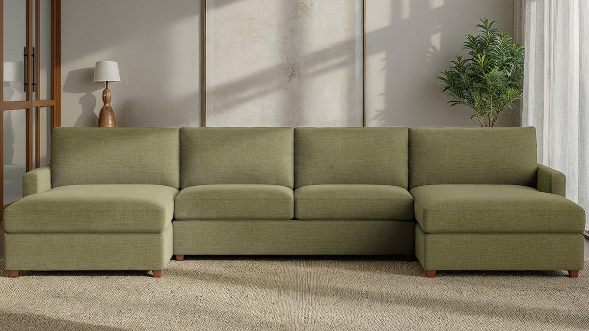Couch Potato Lite U-Shaped Double Chaise Sectional - Extra Deep