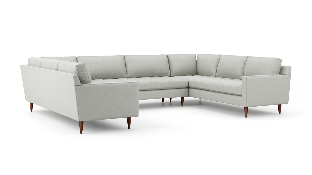 Leather sectional mid century modern deals