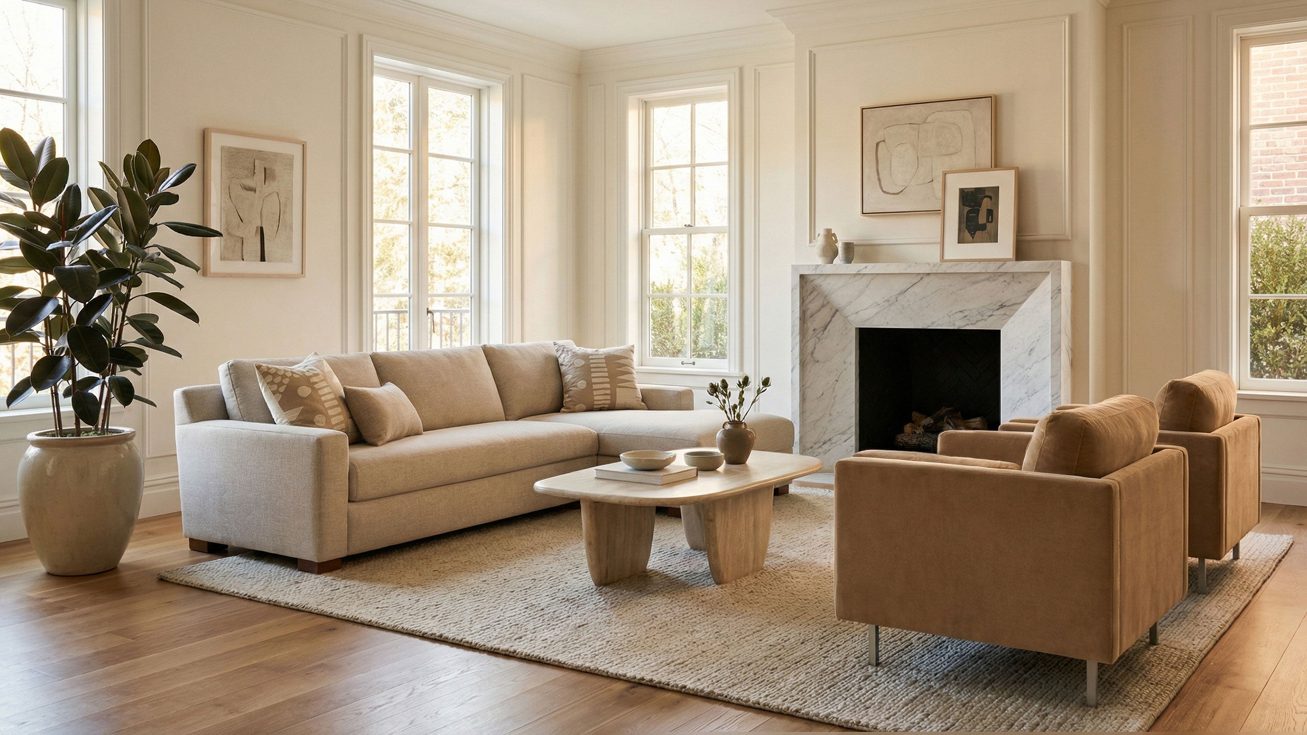 Catalina Sofa with Chaise and Bench Cushion | BenchMade Modern
