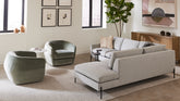 Caption: Sectional in Charles Aluminum Fabric | Lifestyle