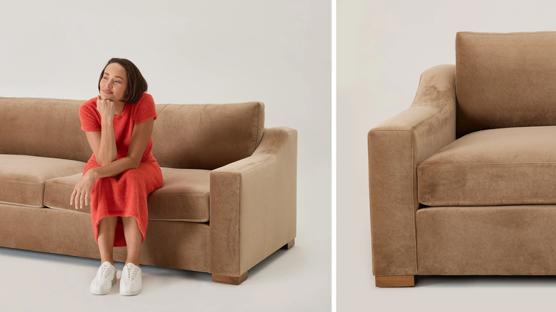 Caption: Sofa shown in Becket Latte | Lifestyle