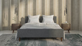 BenchMade Modern Custom Upholstered Skinny Fat Bed in Grey Fabric