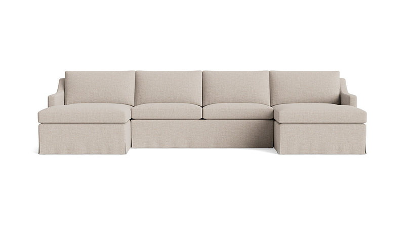 Vera Skirted Double Chaise Sectional (146", Chaise 38" x 68")